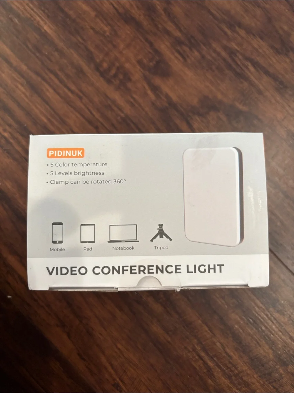 Portable LED Photography Light with Black Mount and USB Cable - White
